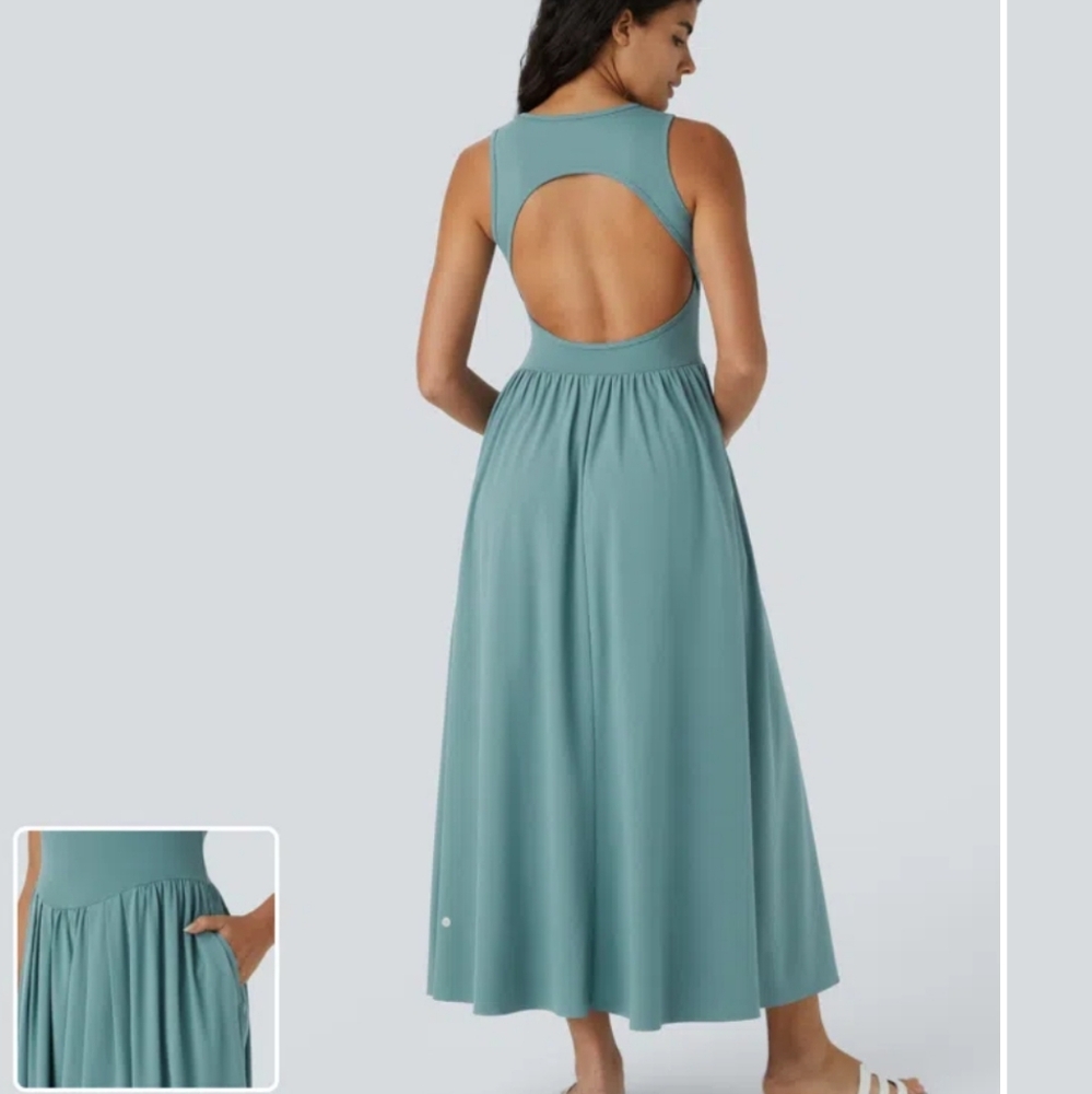 HALARA Quick dry casual maxi dress back out XL